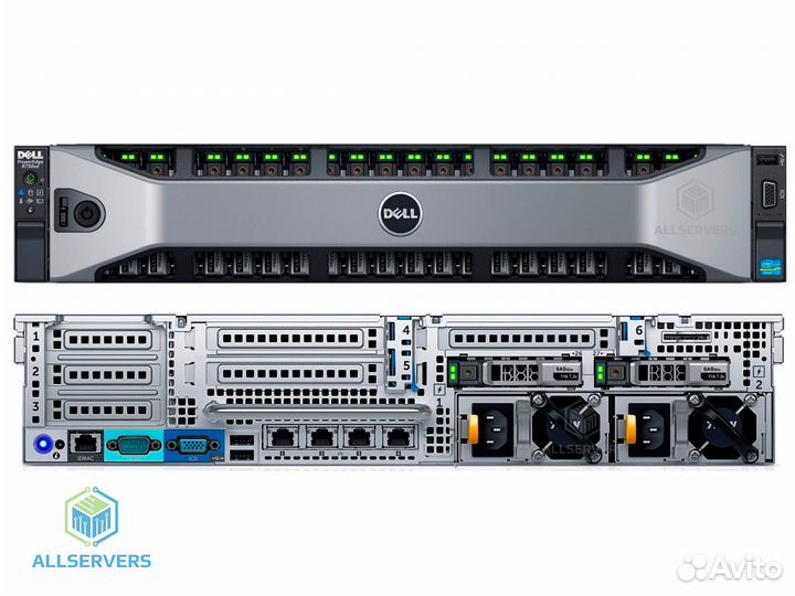 Сервер dell R730xd 24sff 2xE5-2697v4 128GB