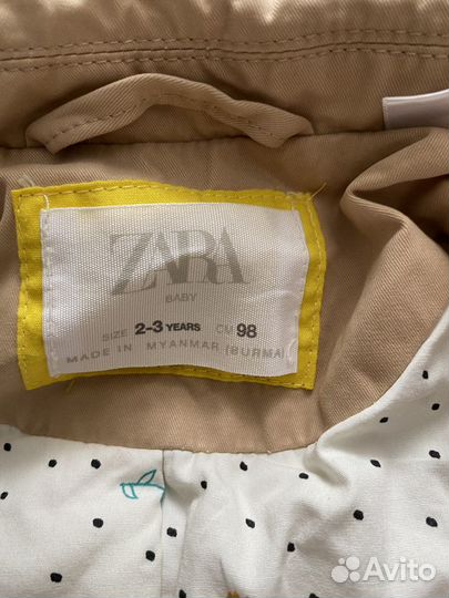 Тренч плащ на девочку zara