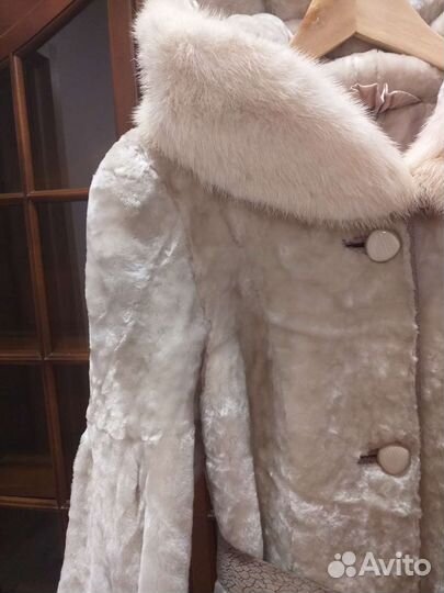 Оригинальная шуба из цигейки