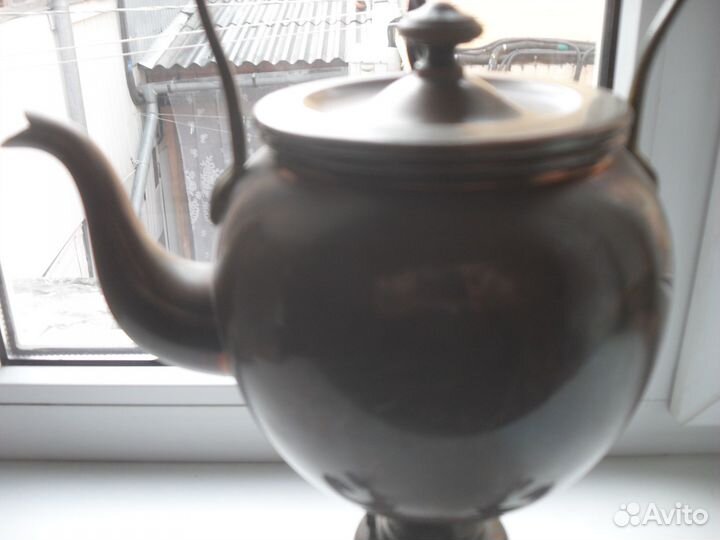 Медный чайничек с подогревом(бульотка)