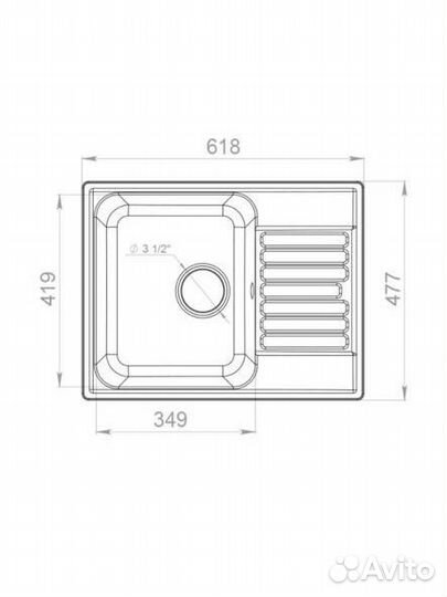 Мойка кухонная врезная белая