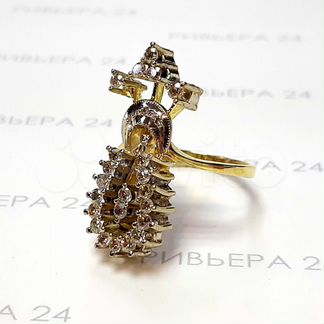 Золотое кольцо с бриллиантами 585 пробы 7.66 грамм