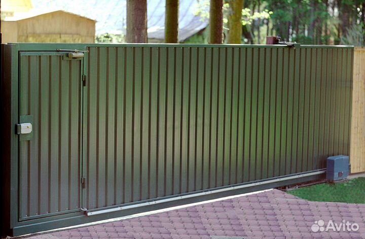 Откатные ворота под ключ с доставкой и установкой