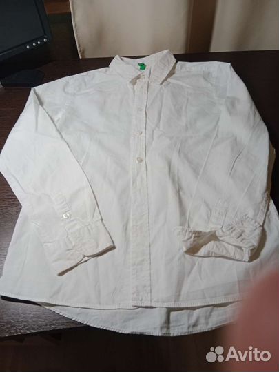 Мужская рубашка белая 140 рост