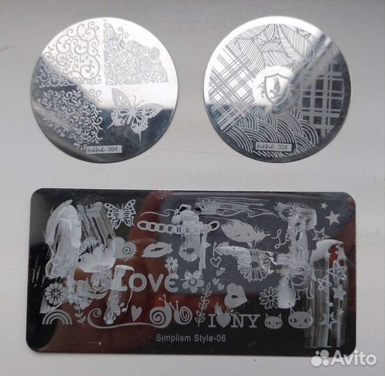 Пластины и штамп для стемпинга, наклейки