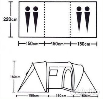 Палатка 4 местная с тамбуром