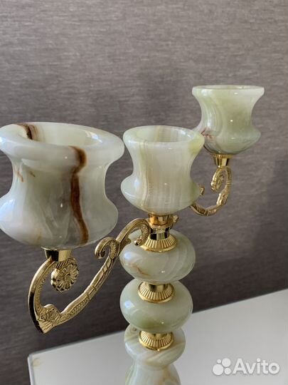 Подсвечник канделябр из оникса