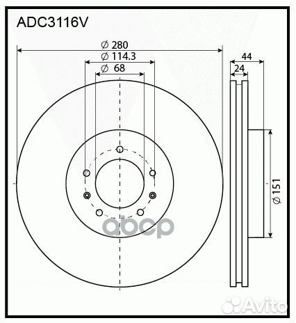 Диск тормозной перед ADC3116V allied nippon