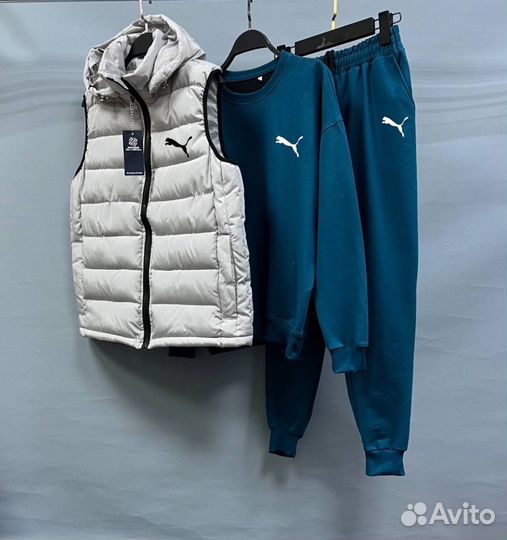 Мужской спортивный костюм и жилетка Puma тройка