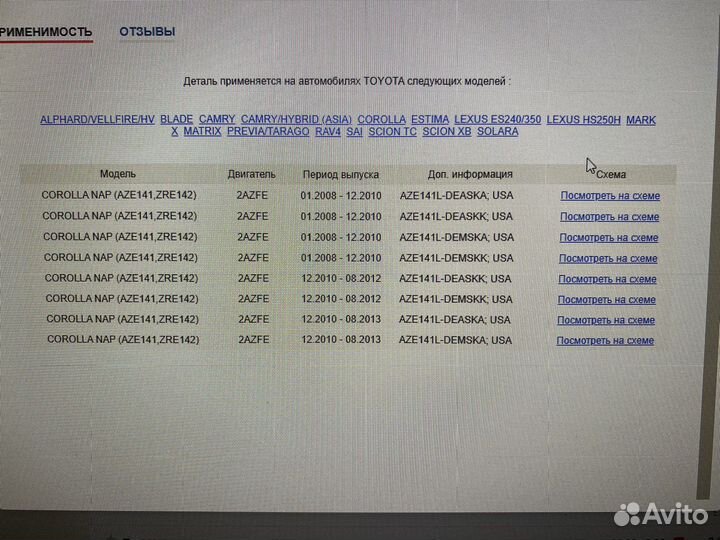 Кольца поршневые toyota двс 2azfe, 2azfxe
