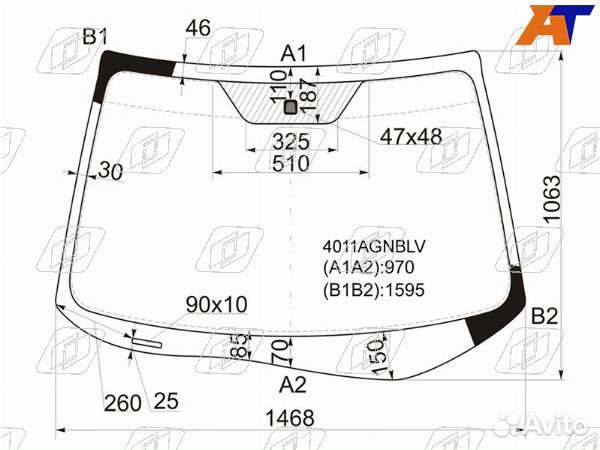 Стекло лобовое honda CR-V