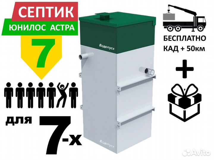 Септик Юнилос Астра 7 самотечная с доставкой