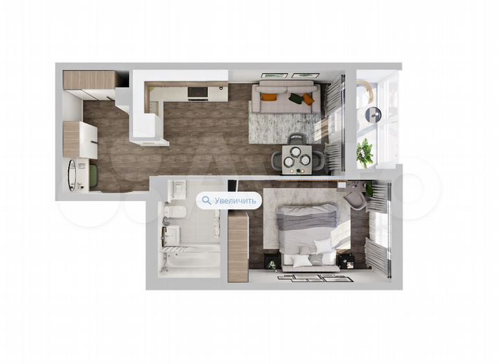 1-к. квартира, 44,2 м², 15/23 эт.