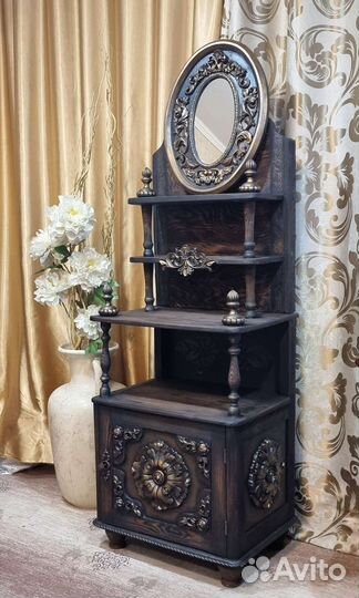 Старинная этажерка,шкаф, тумба с зеркалом