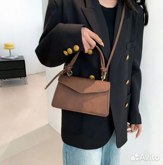 Сумка женская мраморная кофейная коричневая