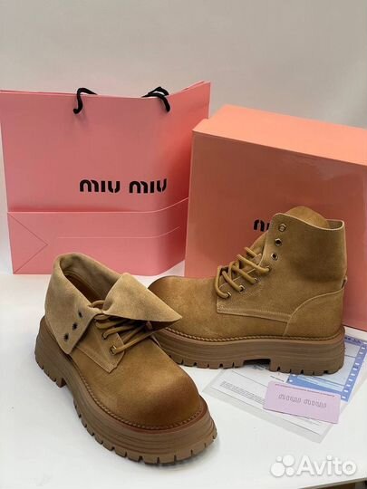 Ботинки miu miu натуральные новая коллекция