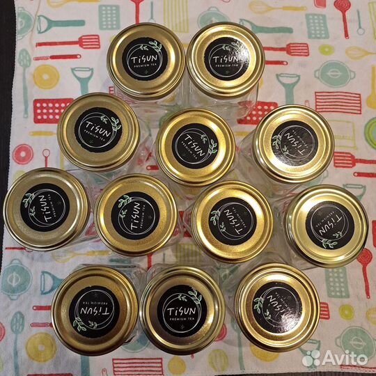 Баночки стеклянные из-под чая 12 шт