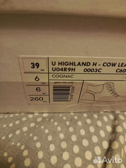 Ботинки Geox 39 новые кожа