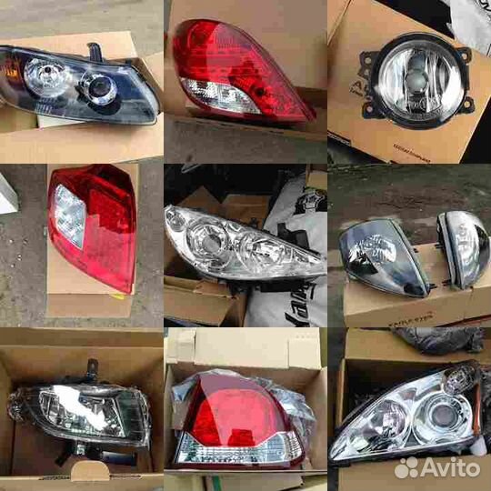 Фара левая Н1+Н7 темная С мотором для volkswagen p