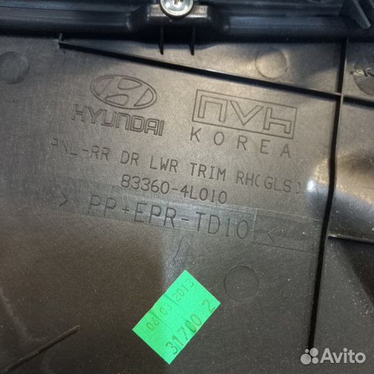 Обшивка двери задняя правая Hyundai Solaris 1