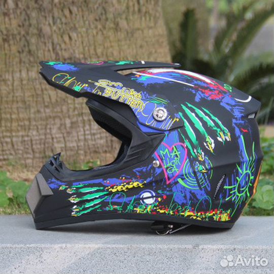 Мото шлем кроссовый AHP 218 DOT (мотошлем), новый