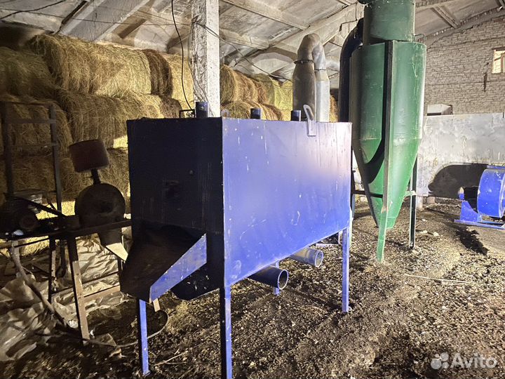 Линия производства травяной муки, сушка опилок