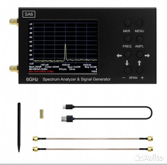SA6 портативный анализатор спектра 35мгц - 6200мгц