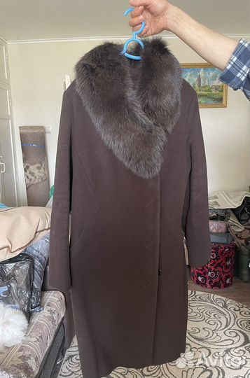 Зимнее женское пальто 44 р. Из Чернобурки. Шерсть