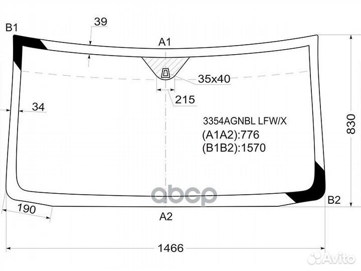 Стекло лобовое fiat doblo 01- 3354agnbl LFW/X XYG