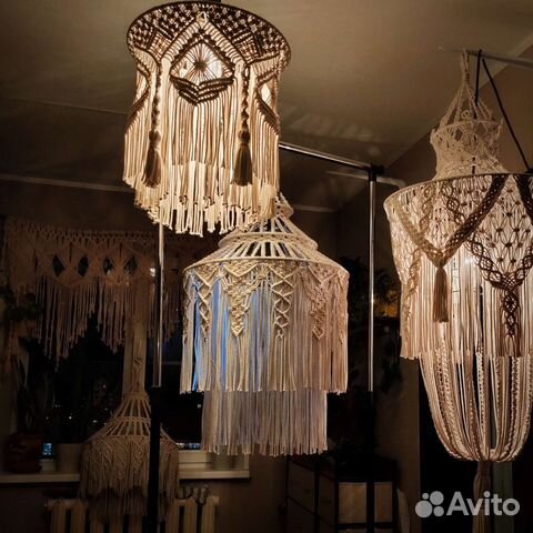 Абажур макраме. люстра на заказ