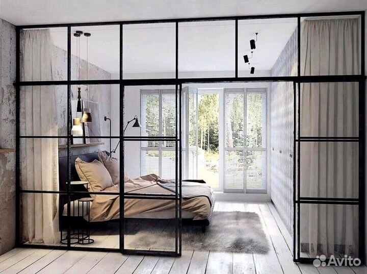 Перегородки лофт, перегородки из стекла