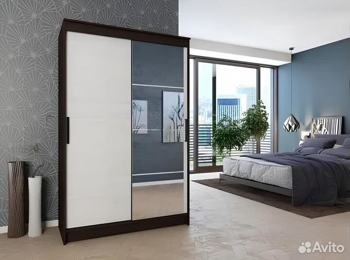 Шкаф-купе с зеркалом 126 см Новый / Гарантия 1 год