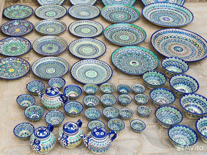 Узбекская посуда - косы, чайники, ляганы, пиалы