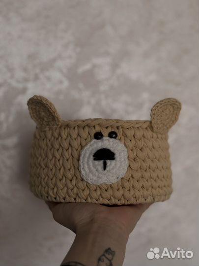 Корзинка ручной работы мишка