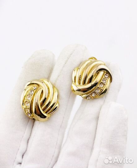 Винтажные клипсы США позолота