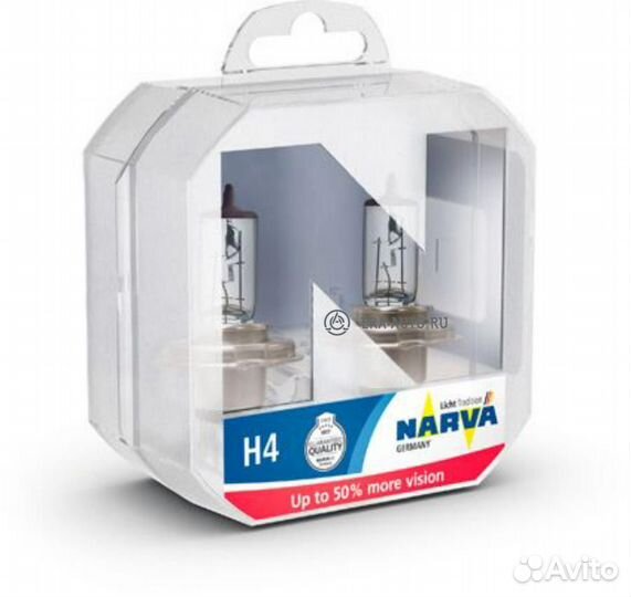 Narva 48861 2100 Лампа H4 Range Power 50+ 12V 60/5