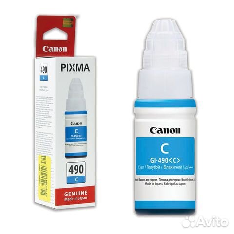Чернила canon (GI-490С) для снпч Pixma G1400\G2400