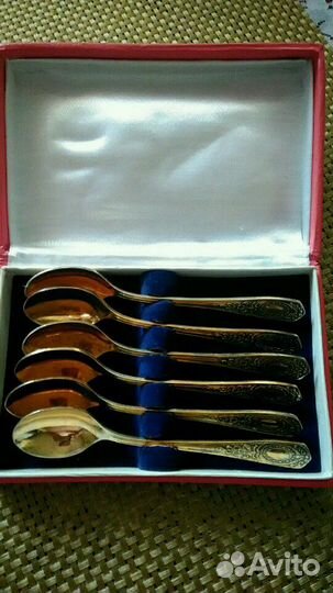 Ложки мельхиор, позолота Кольчугино