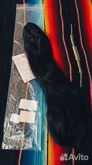 Хвост шиньон на крабе черный