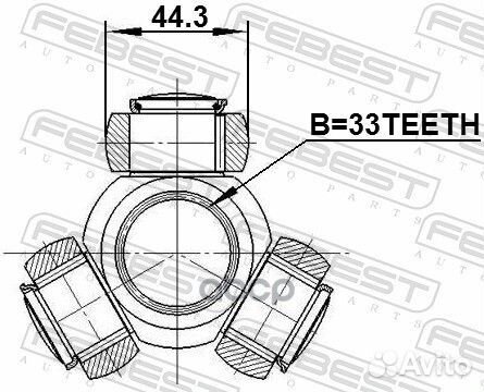 Трипоид 33X44.3 nissan X-trail T31 2007-2013 02