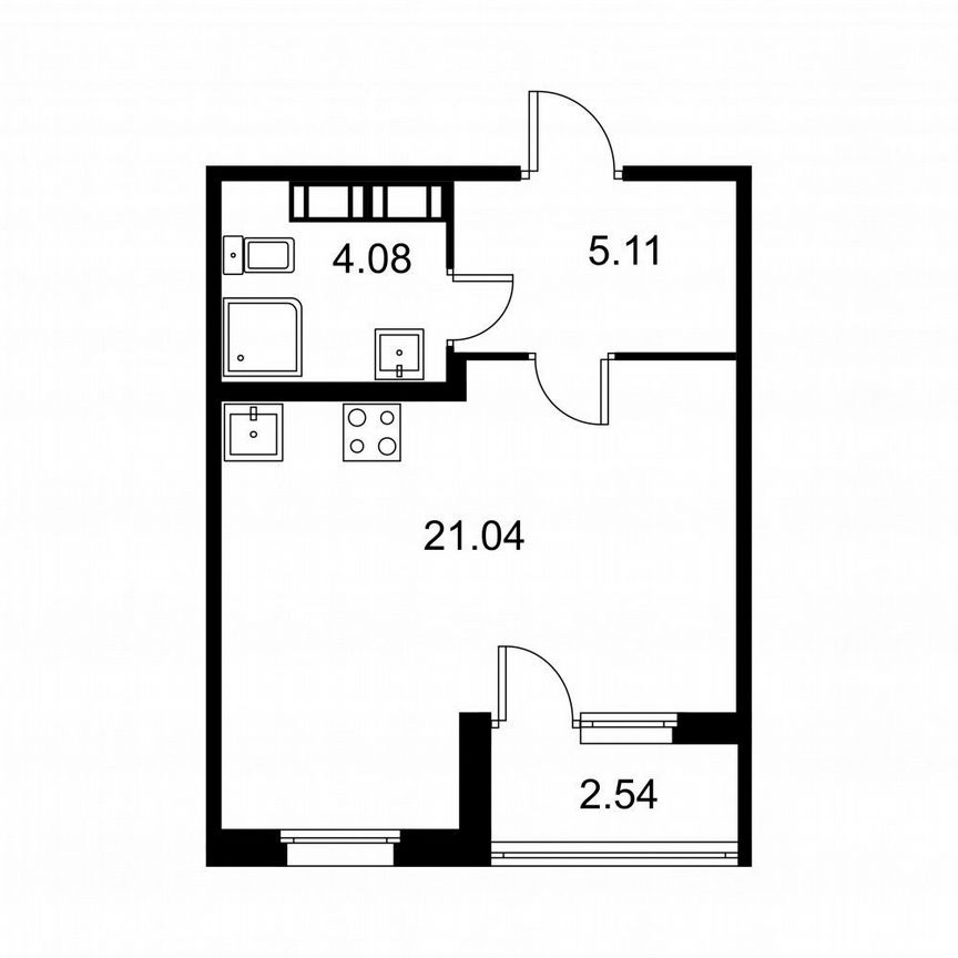 Квартира-студия, 31,5 м², 8/9 эт.