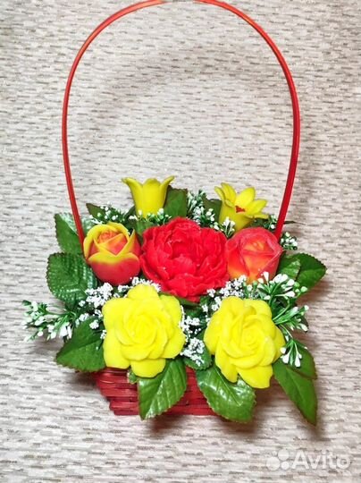 Цветы мыло корзина