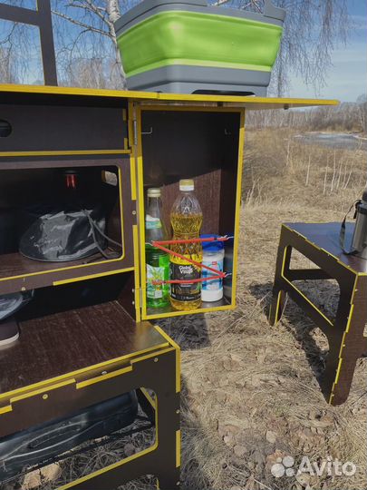 Кухня складная Кемпинговая куб 128х49х91 см 