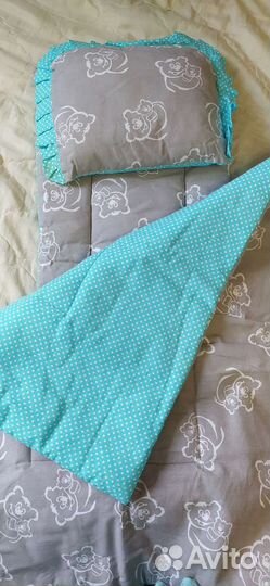 Комплект в коляску подушка матрас одеяло