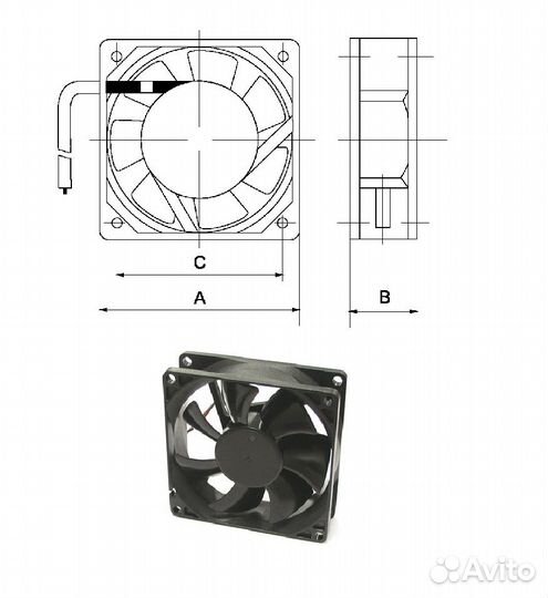 1 шт Вентилятор RQD8025MS 24V 80х80х25 мм