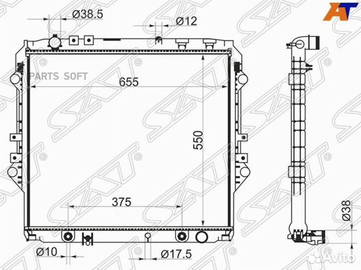 Радиатор охлаждения Тойота Хайлюкс 15