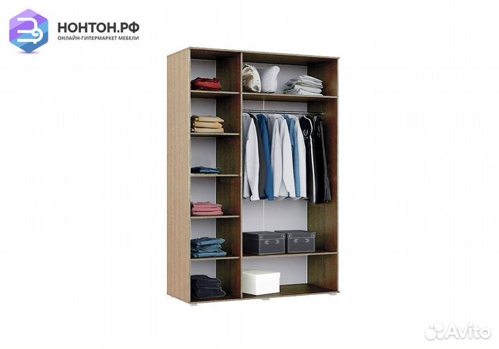 Шкаф 3-х створчатый Ким белый глянец / сонома