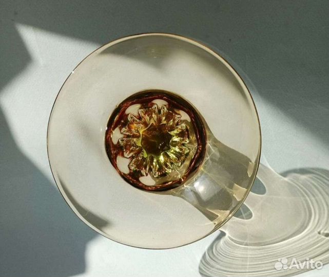 Ваза для Фруктов и Конфет,цветное стекло Чехия