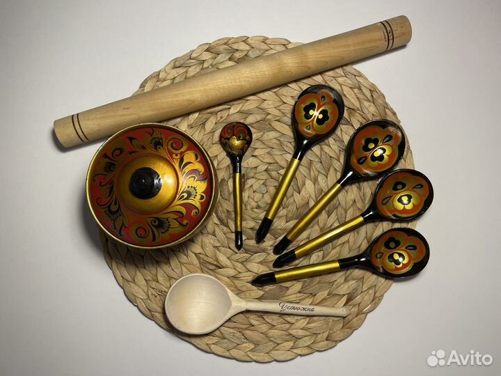 Посуда хохлома и дерево