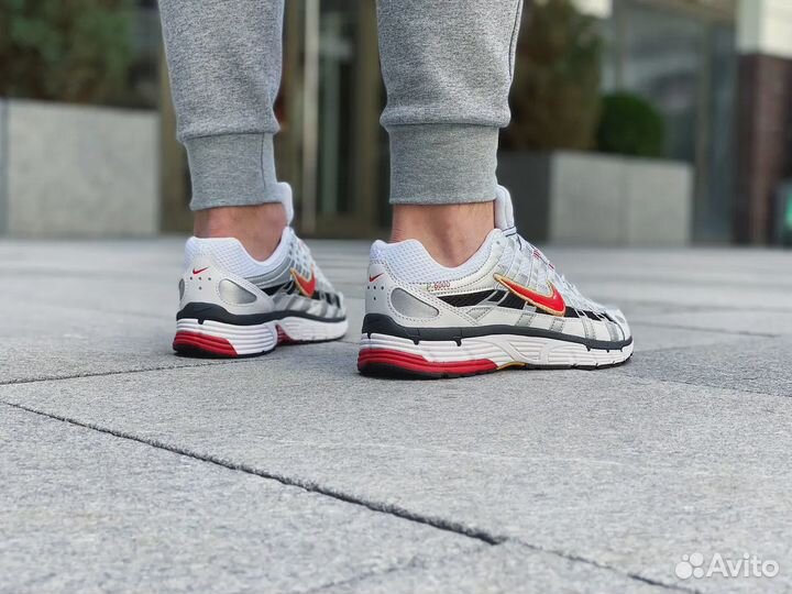 Кроссовки Nike P-6000 Metallic Silver Red мужские